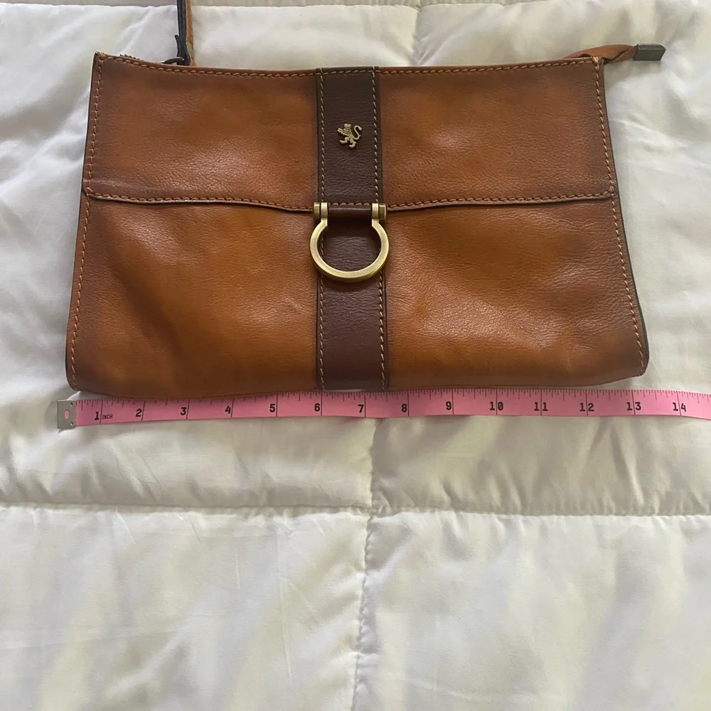 Pratesi Firenze Italian leather clutch wristlet handbag